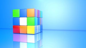 Превью обои кубик рубик, разноцветный, поверхность, куб