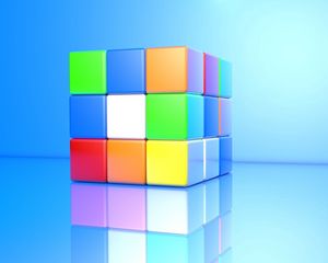 Превью обои кубик рубик, разноцветный, поверхность, куб