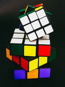 Превью обои кубик рубика, кубы, разноцветный, головоломка