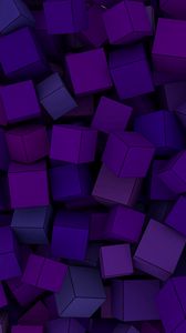 Превью обои кубы, формы, объем, фиолетовый