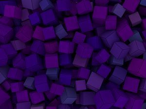 Превью обои кубы, формы, объем, фиолетовый