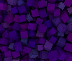 Превью обои кубы, формы, объем, фиолетовый