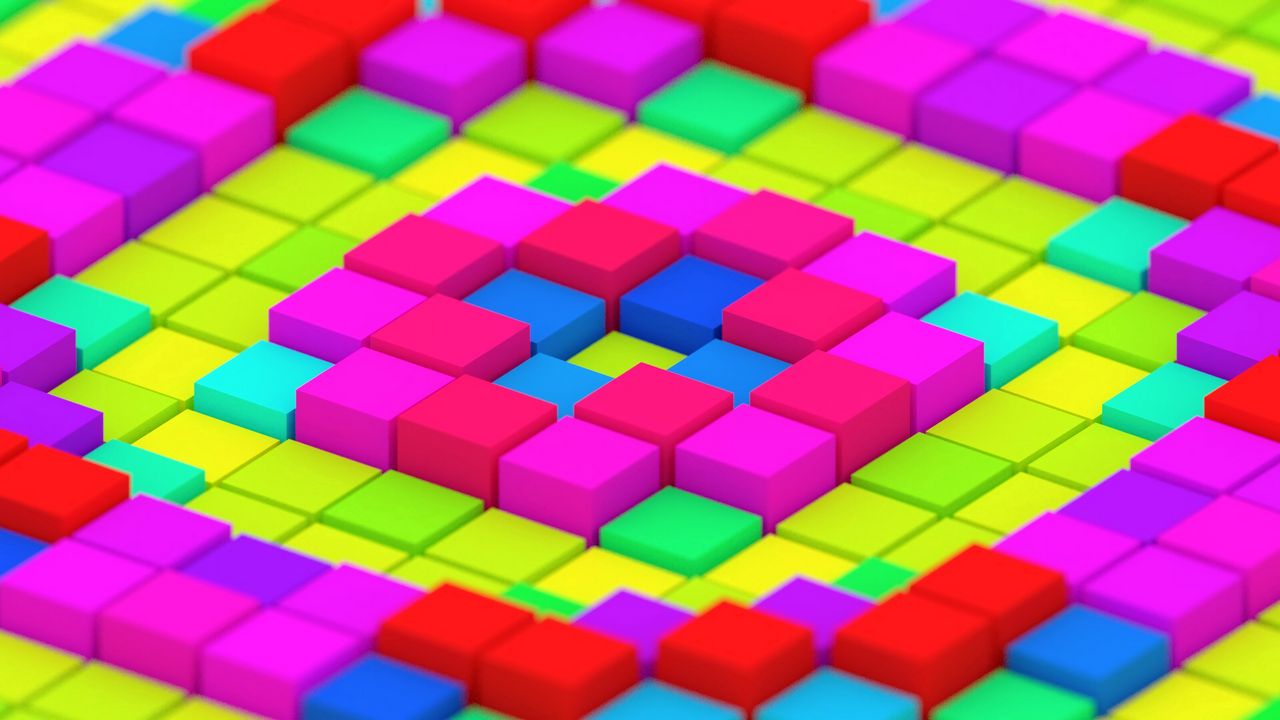 Обои кубы, разноцветный, структура, 3d, яркий