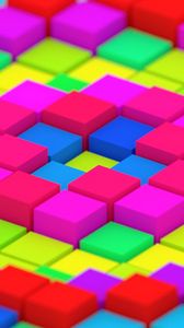 Превью обои кубы, разноцветный, структура, 3d, яркий
