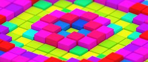 Превью обои кубы, разноцветный, структура, 3d, яркий