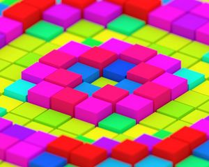 Превью обои кубы, разноцветный, структура, 3d, яркий