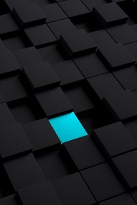 Превью обои кубы, структура, черный, голубой