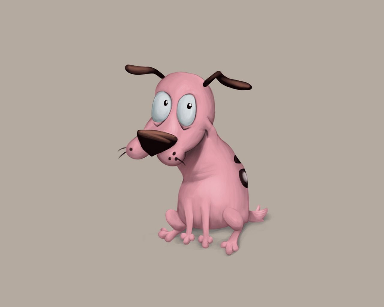 Скачать 1280x1024 кураж - трусливый пёс, courage - the cowardly dog,  собака, минимализм обои, картинки стандарт 5:4