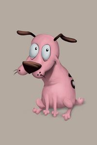 Превью обои кураж - трусливый пёс, courage - the cowardly dog, собака, минимализм