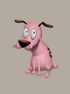 Превью обои кураж - трусливый пёс, courage - the cowardly dog, собака, минимализм