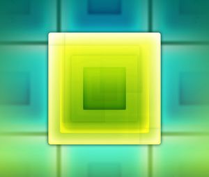 Превью обои квадрат, зеленый, желтый, линии
