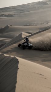 Превью обои квадроцикл, пустыня, пески, дюны