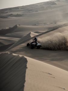 Превью обои квадроцикл, пустыня, пески, дюны