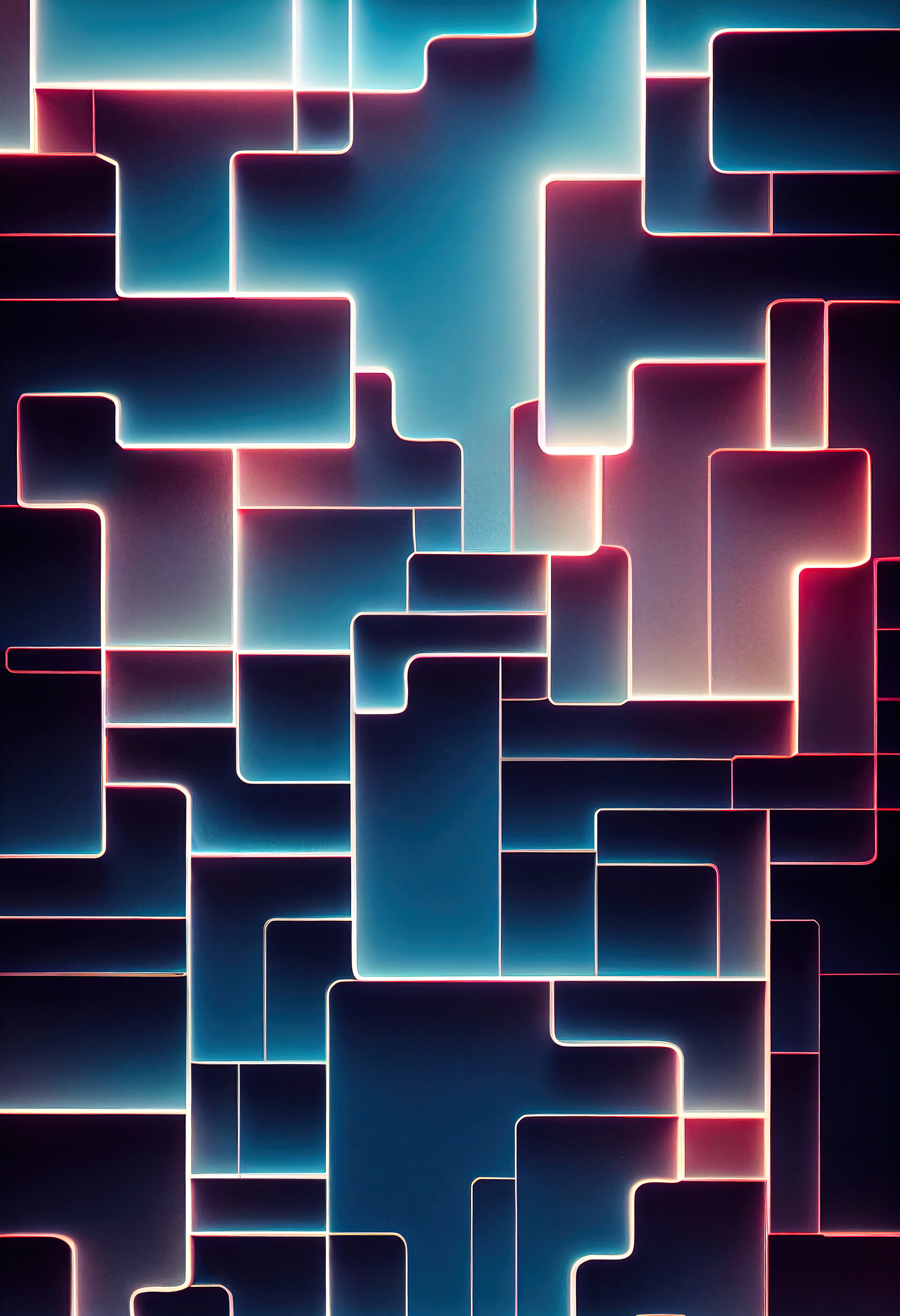 Скачать 1920x2806 лабиринт, свечение, абстракция, яркий, свет обои ...