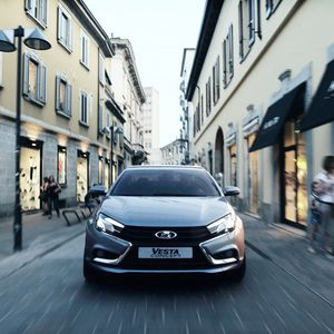 Превью обои lada, vesta, 2180, концепт, седан, серебристый