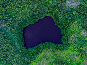 Превью обои лагуна, остров, вид сверху, море, побережье
