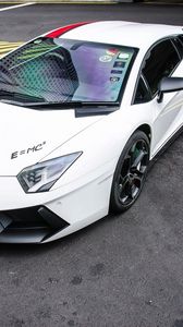 Превью обои lamborghini aventador, белый, спорткар