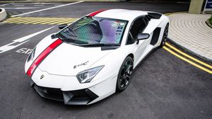 Превью обои lamborghini aventador, белый, спорткар