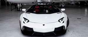 Превью обои lamborghini aventador, lamborghini, самолет, роскошь, спорткар