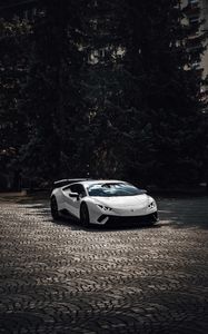 Превью обои lamborghini aventador, lamborghini, спорткар, суперкар, белый