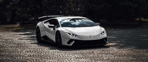 Превью обои lamborghini aventador, lamborghini, спорткар, суперкар, белый