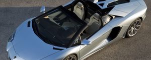 Превью обои lamborghini aventador, lp700-4, серый, вид сверху