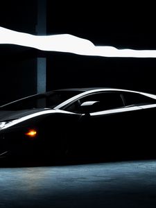 Превью обои lamborghini, aventador, lp700-4, black, ламборгини, ламборджини, авентадор, чёрная