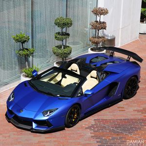 Превью обои lamborghini aventador roadster, lamborghini, автомобиль, синий