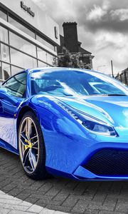Превью обои lamborghini, автомобиль, спорткар, синий
