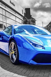 Превью обои lamborghini, автомобиль, спорткар, синий