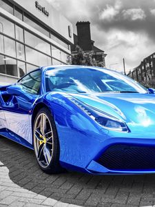 Превью обои lamborghini, автомобиль, спорткар, синий