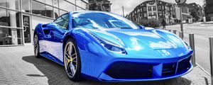 Превью обои lamborghini, автомобиль, спорткар, синий