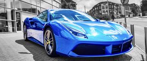 Превью обои lamborghini, автомобиль, спорткар, синий