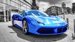 Превью обои lamborghini, автомобиль, спорткар, синий