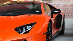 Превью обои lamborghini, автомобиль, спорткар, оранжевый