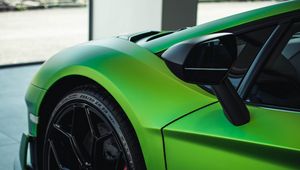 Превью обои lamborghini, автомобиль, зеленый, колесо