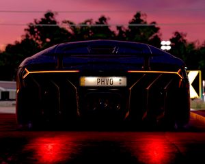 Превью обои lamborghini centenario, lamborghini, вид сзади, фары, спорткар