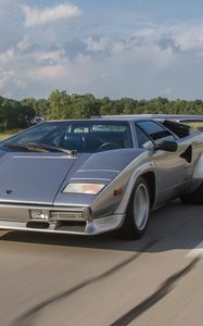 Превью обои lamborghini, countach, lp500s, движение, скорость