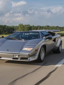 Превью обои lamborghini, countach, lp500s, движение, скорость