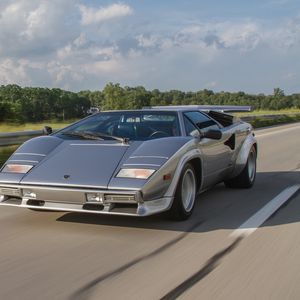 Превью обои lamborghini, countach, lp500s, движение, скорость