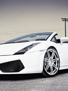 Превью обои lamborghini gallardo, lamborghini, белый, авто