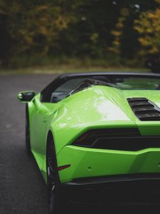 Превью обои lamborghini gallardo, lamborghini, зеленый, вид сзади