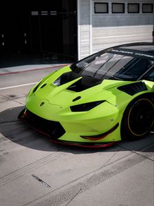 Превью обои lamborghini huracan, lamborghini, автомобиль, спорткар, зеленый