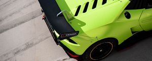 Превью обои lamborghini huracan, lamborghini, автомобиль, зеленый, вид сверху