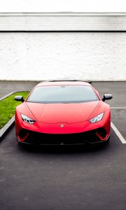 Превью обои lamborghini huracan, lamborghini, автомобиль, красный