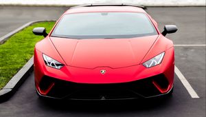 Превью обои lamborghini huracan, lamborghini, автомобиль, красный