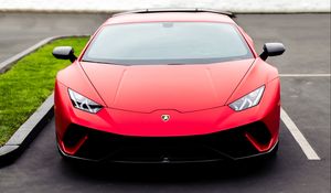 Превью обои lamborghini huracan, lamborghini, автомобиль, красный