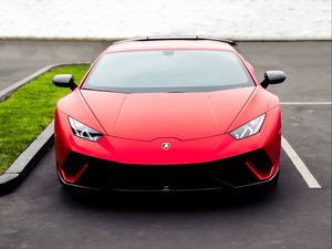 Превью обои lamborghini huracan, lamborghini, автомобиль, красный