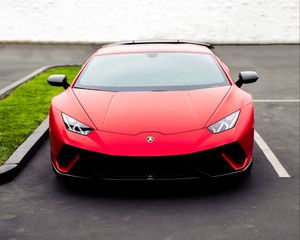 Превью обои lamborghini huracan, lamborghini, автомобиль, красный