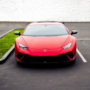 Превью обои lamborghini huracan, lamborghini, автомобиль, красный